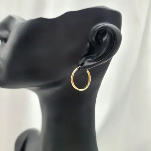 14K Solid Gold Hoops Earrings! Sleeper Hopps Earrings / Real Solid Gold / Everyday Earrings / Valentine's Day Gift! Gift For Her Birthday!